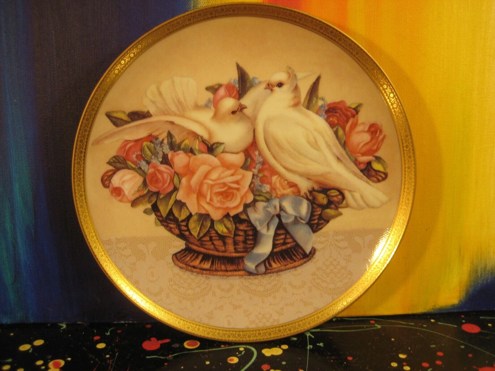 Romance in Bloom Gloria Vanderbilt Love Birds Decorative Collector Plate