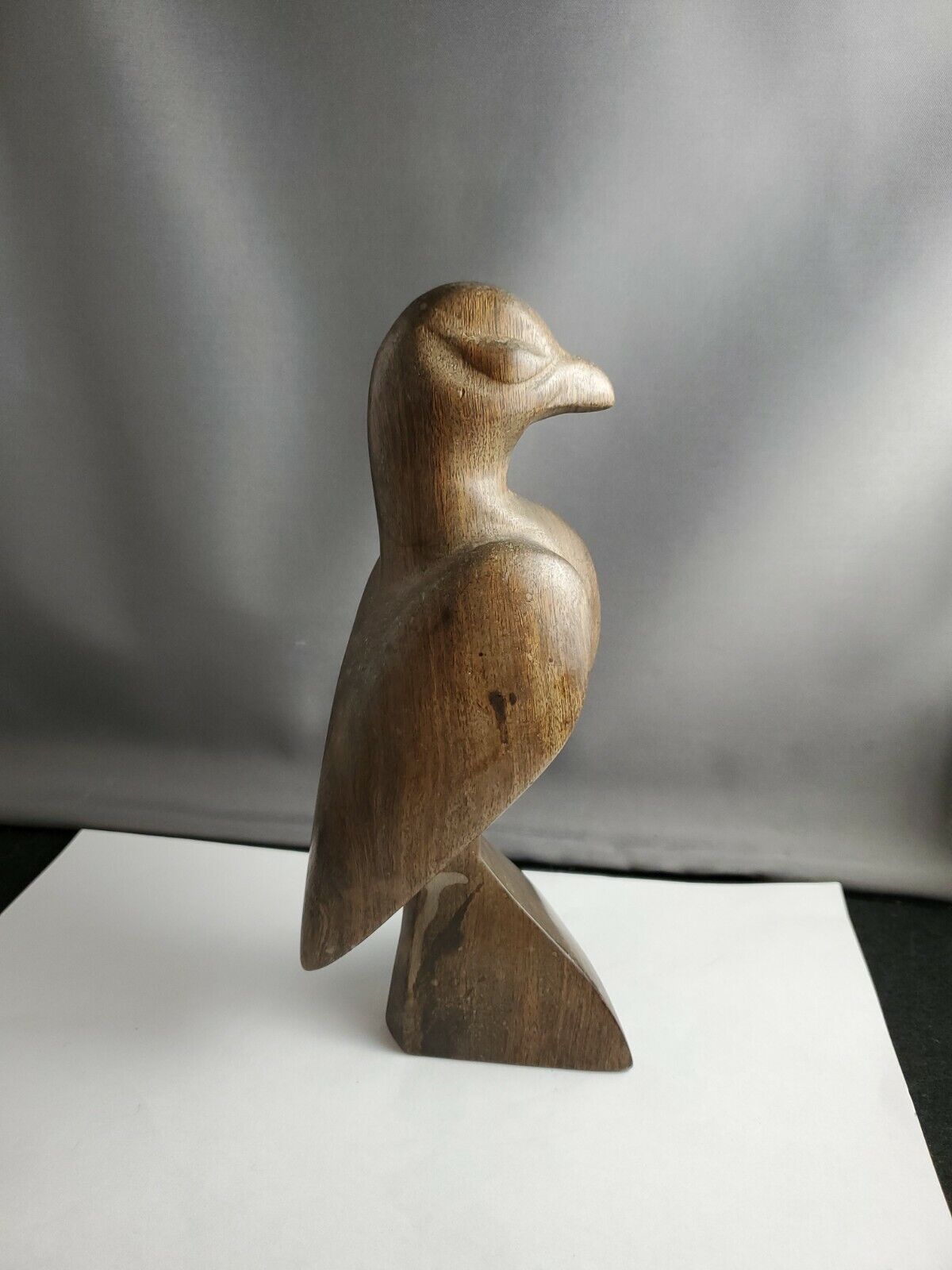 Folk Art Vintage Hardwood Hand Carved Hawk