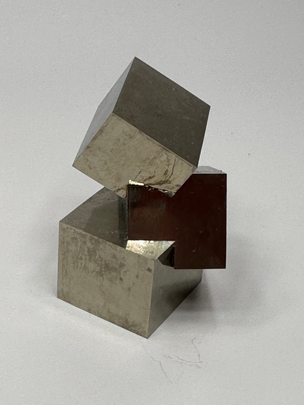 LARGE Rare Lusterous Entwined Interlocking Rectangle Pyrite Cube Cluster_Spain