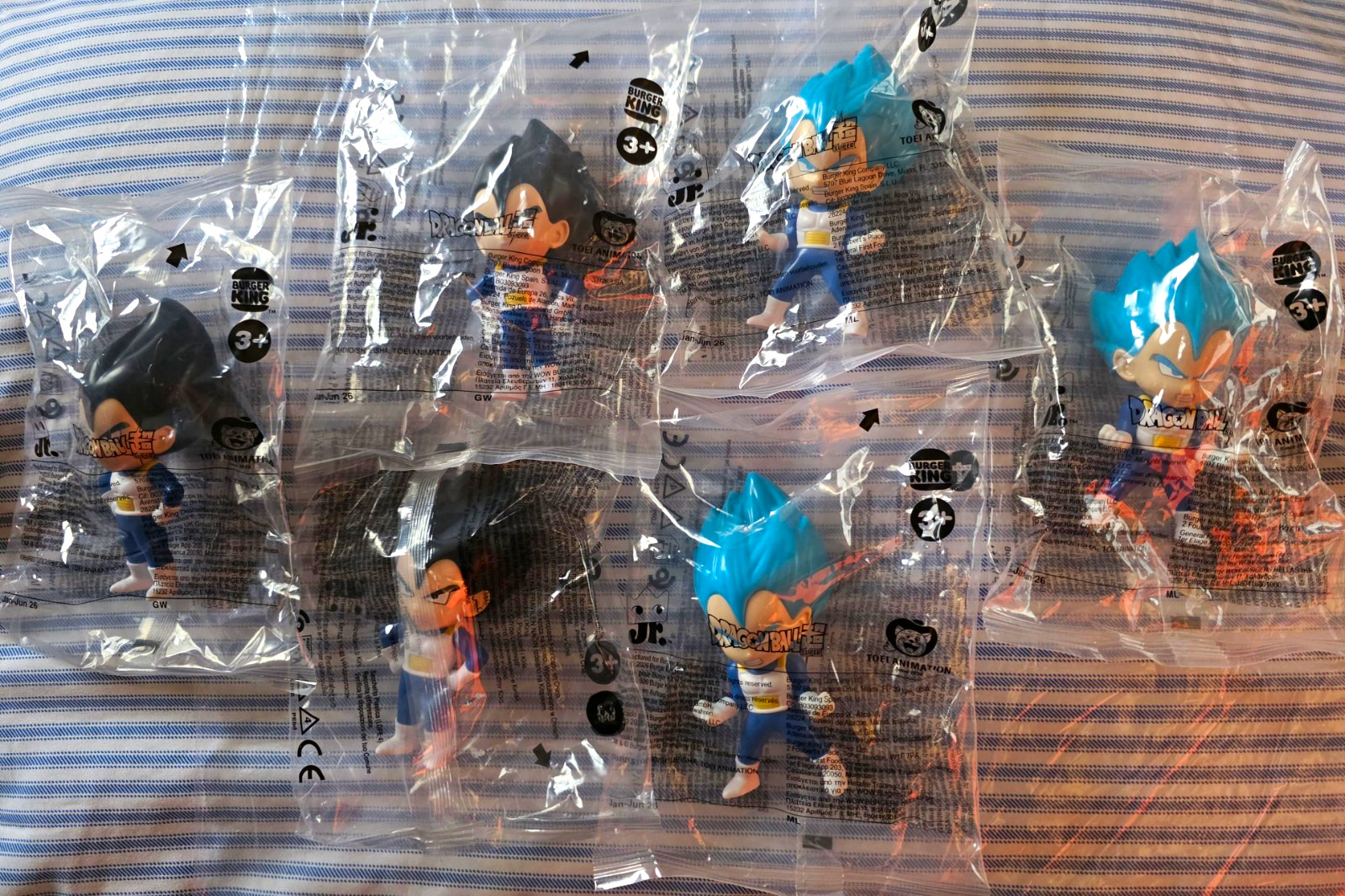 Lot Of 6 Burger King Vegeta Dragon Ball Kids Meal Toys