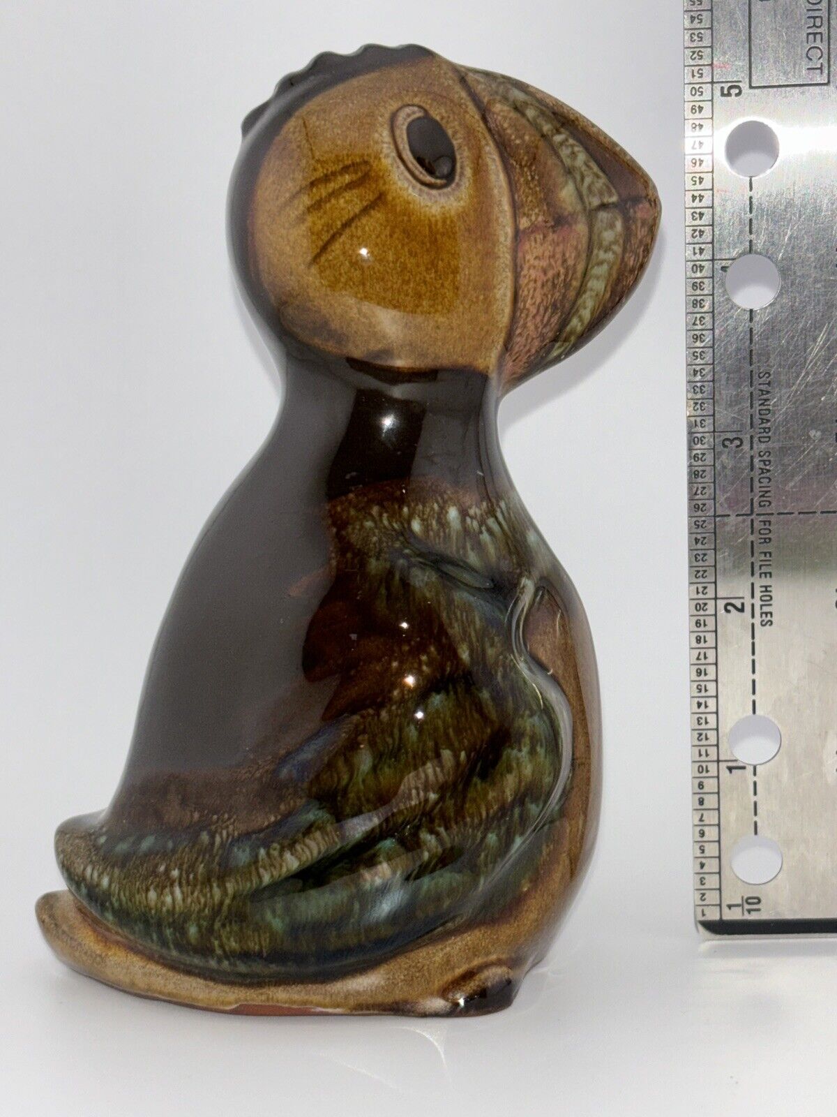 Vintage GUERNSEY POTTERY Ceramic Hand-Painted PUFFIN Coin/Money Piggy BANK