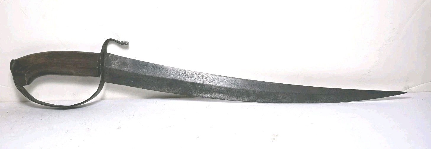 Antique 19th.century Blacksmith Forged D.Guard Curved Fighting Knife