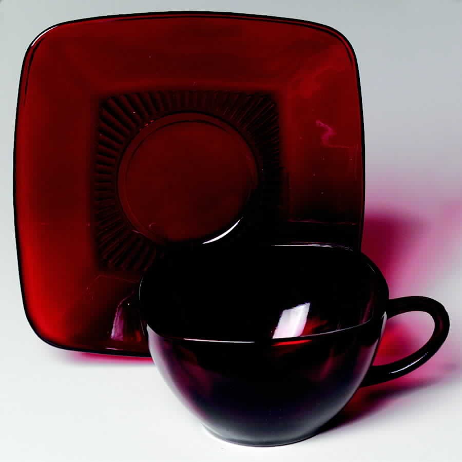 Anchor Hocking Charm Ruby Cup & Saucer 5892323