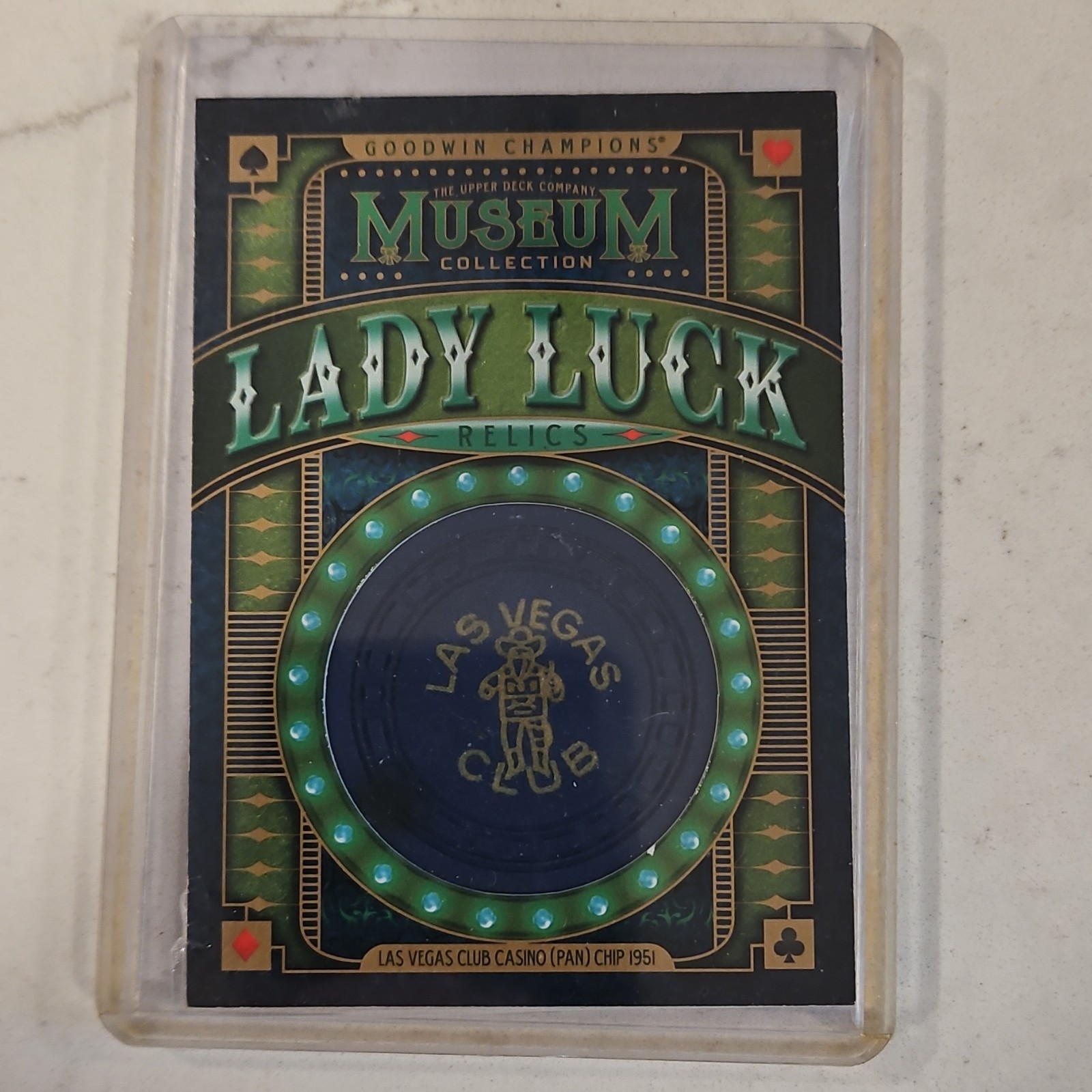 Upper Deck 2021 Goodwin Champions Museum Lady Luck Relics MCL-4 Las Vegas Chip