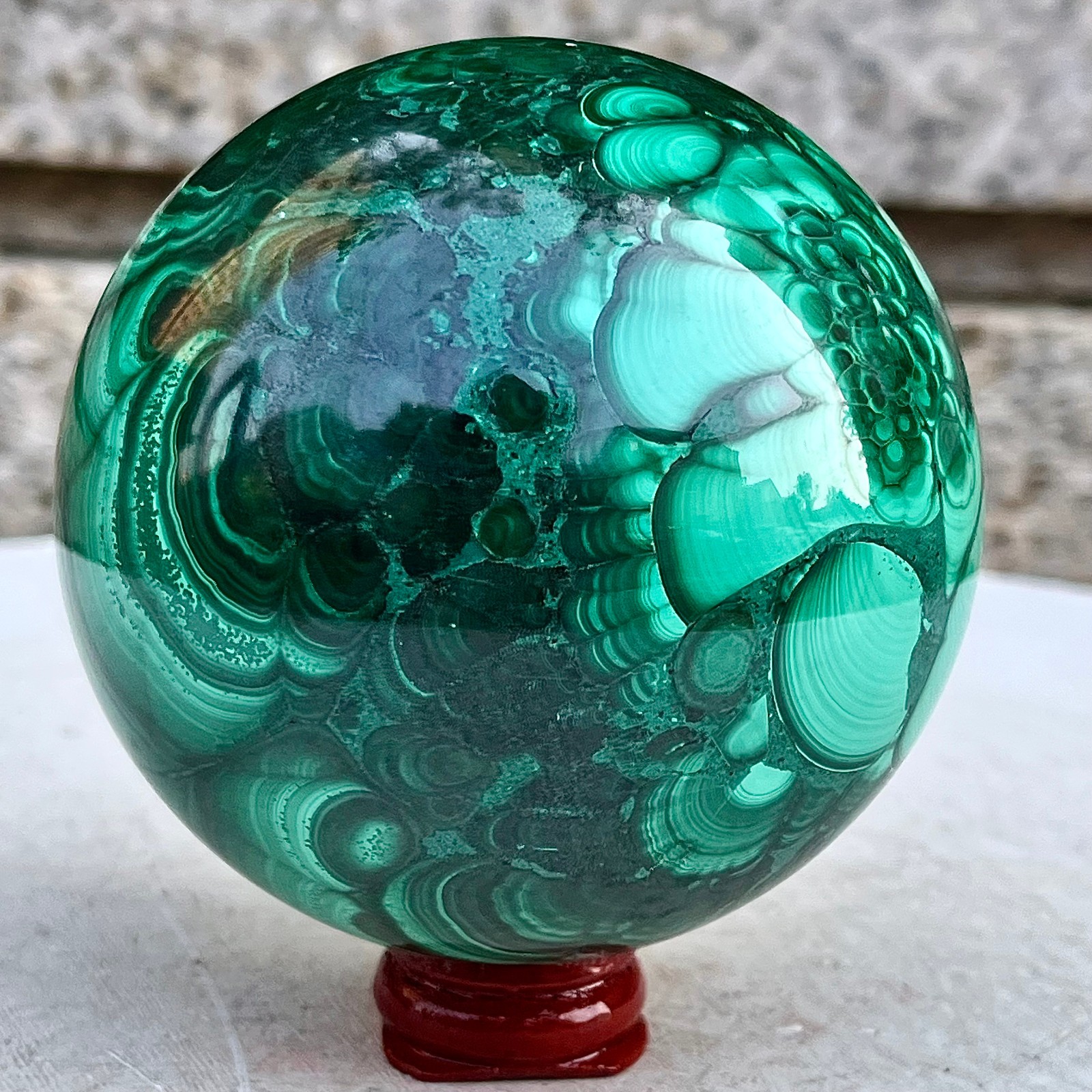 2.25LB Natural malachite ball quartz crystal energy ball Divination meditation