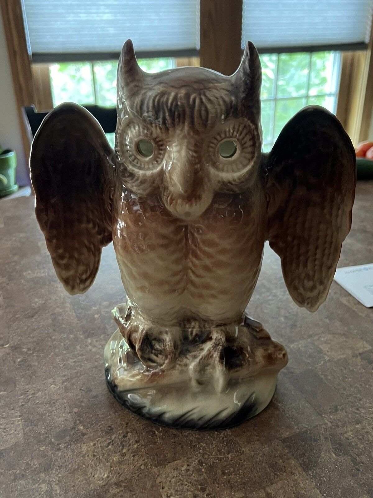 Vintage MCM Howard KRON Ceramic HORNED OWL TV LAMP