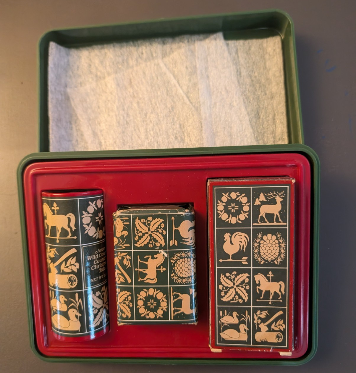 Vintage Avon Black Suede 1982 Christmas Collection Original Case & Case Vintage Avon Black Suede 1982 Christmas Collection Original Case & Case