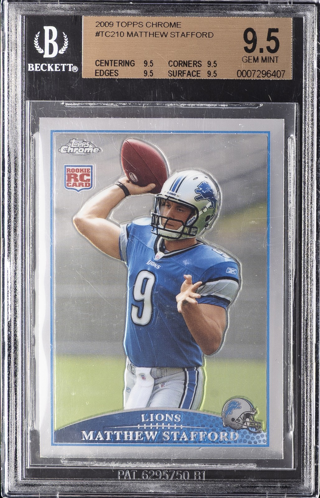 2009 TOPPS CHROME #TC210 MATTHEW STAFFORD BGS 9.5