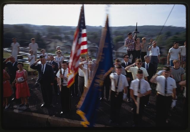 Photo:Robert Kennedy Funeral Procession Flags Crowd 1968