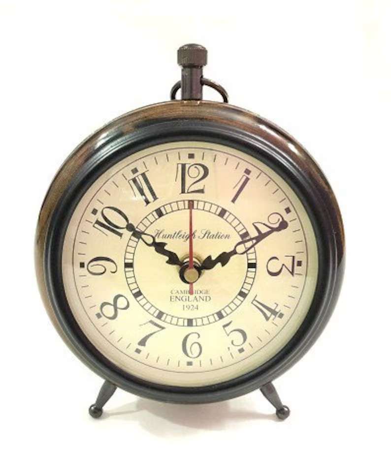wooden antique table clock 6\