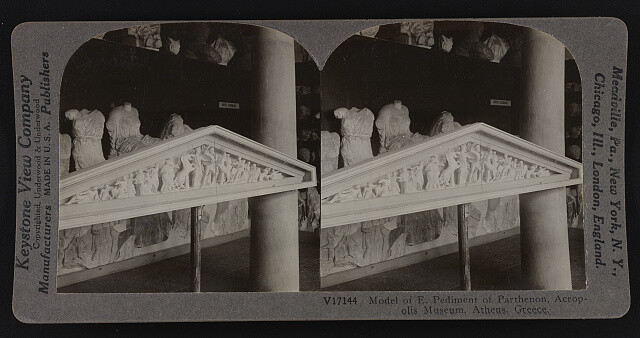 Greece Model of E. pediment of Parthenon, Acropolis Museum, Athen - Old Photo Greece Model of E. pediment of Parthenon, Acropolis Museum, Athen - Old Photo