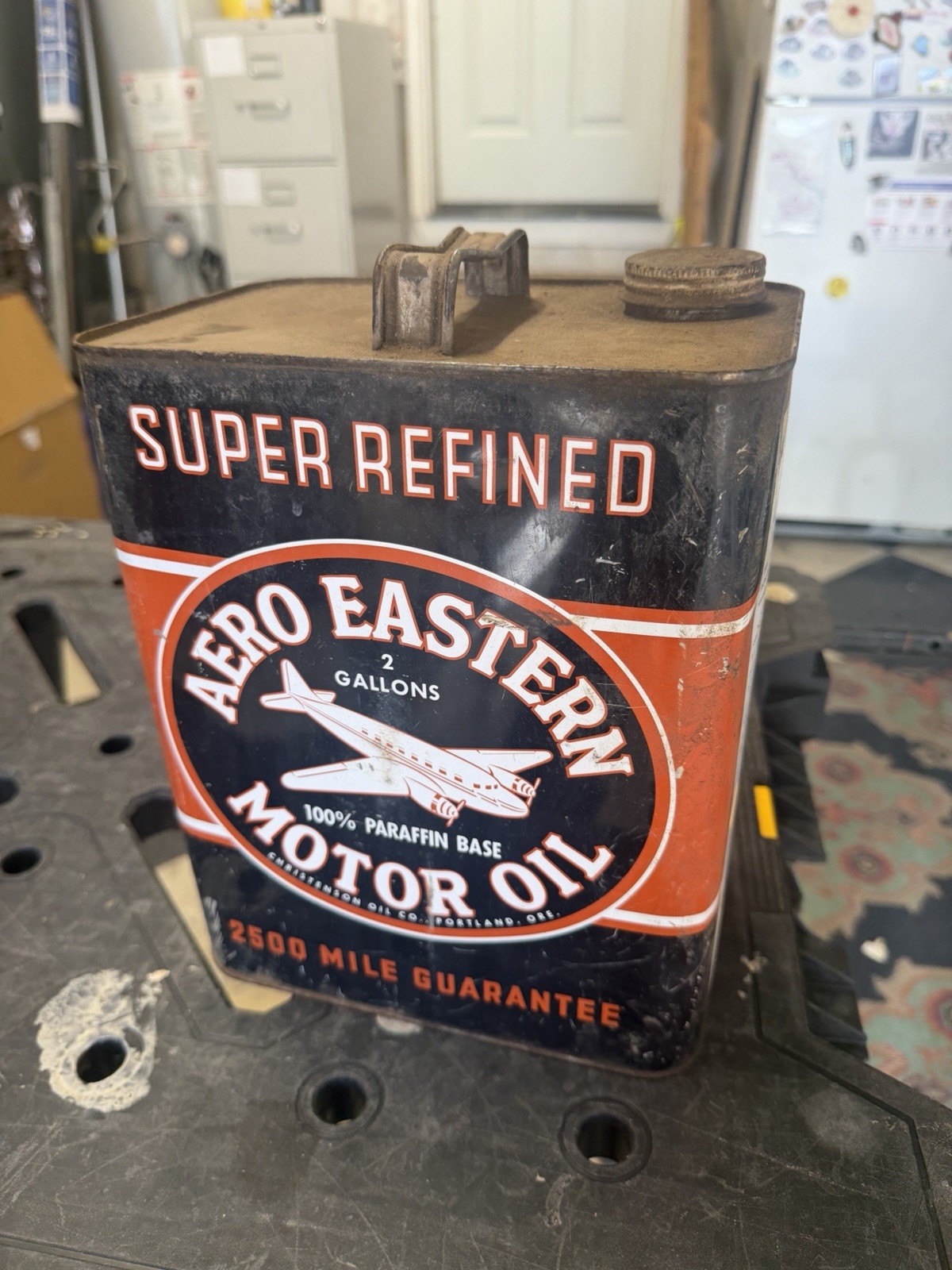 Vintage Super Refined AERO EASTERN MOTOR OIL 2 Gallon Can Airplane READ DESCRIP