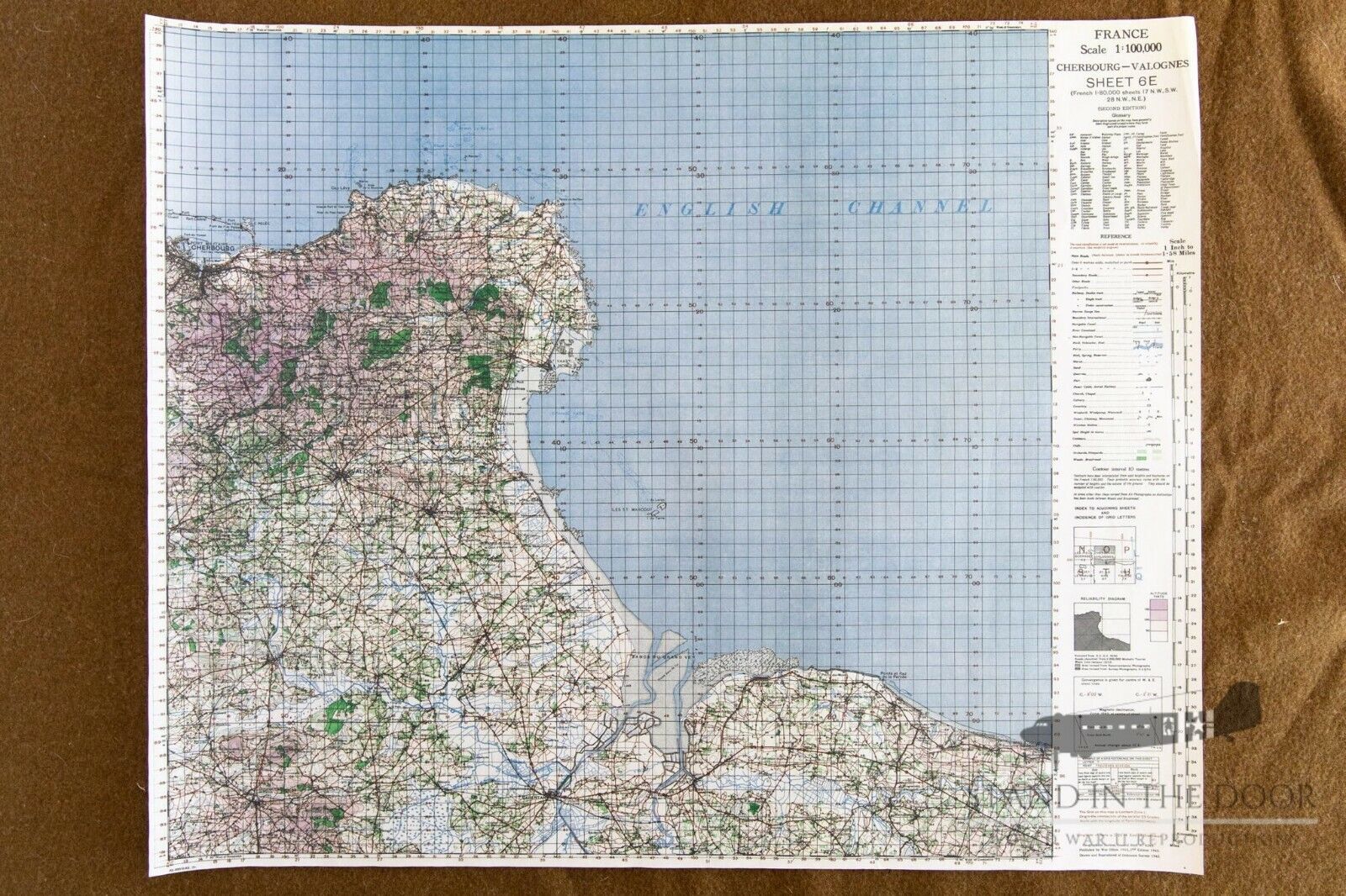WW2 Normandy map D-Day map 5 Cherbourg-Valognes