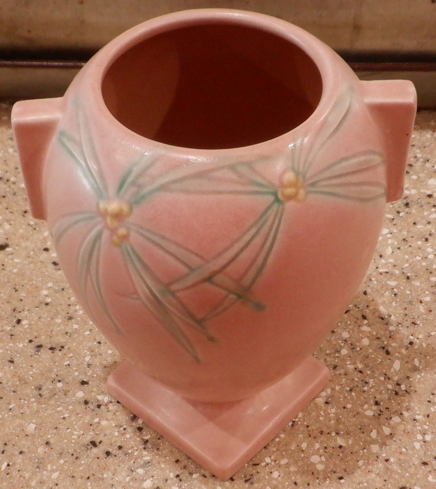 VINTAGE ROSEVILLE ART POTTERY DAWN ART DECO VASE  #827-6 - EXCELLENT - CA:1937