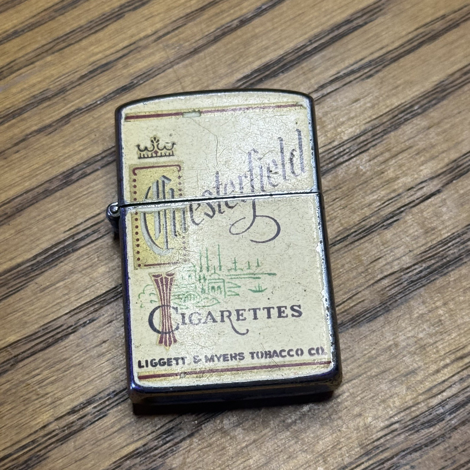 Vintage Chesterfield Cigarettes Liggett & Myers Pocket Lighter Tobacco