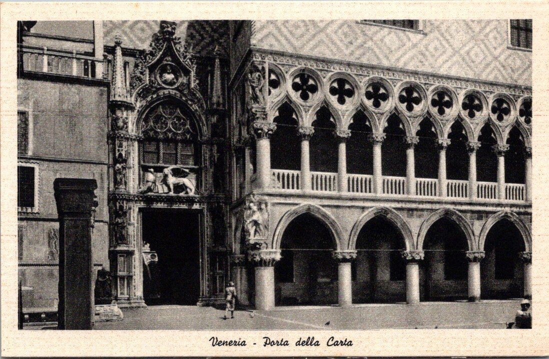 Venezia Porta della Carta Postcard Italy 1944 A Scrocchi Milano Vintage Unused