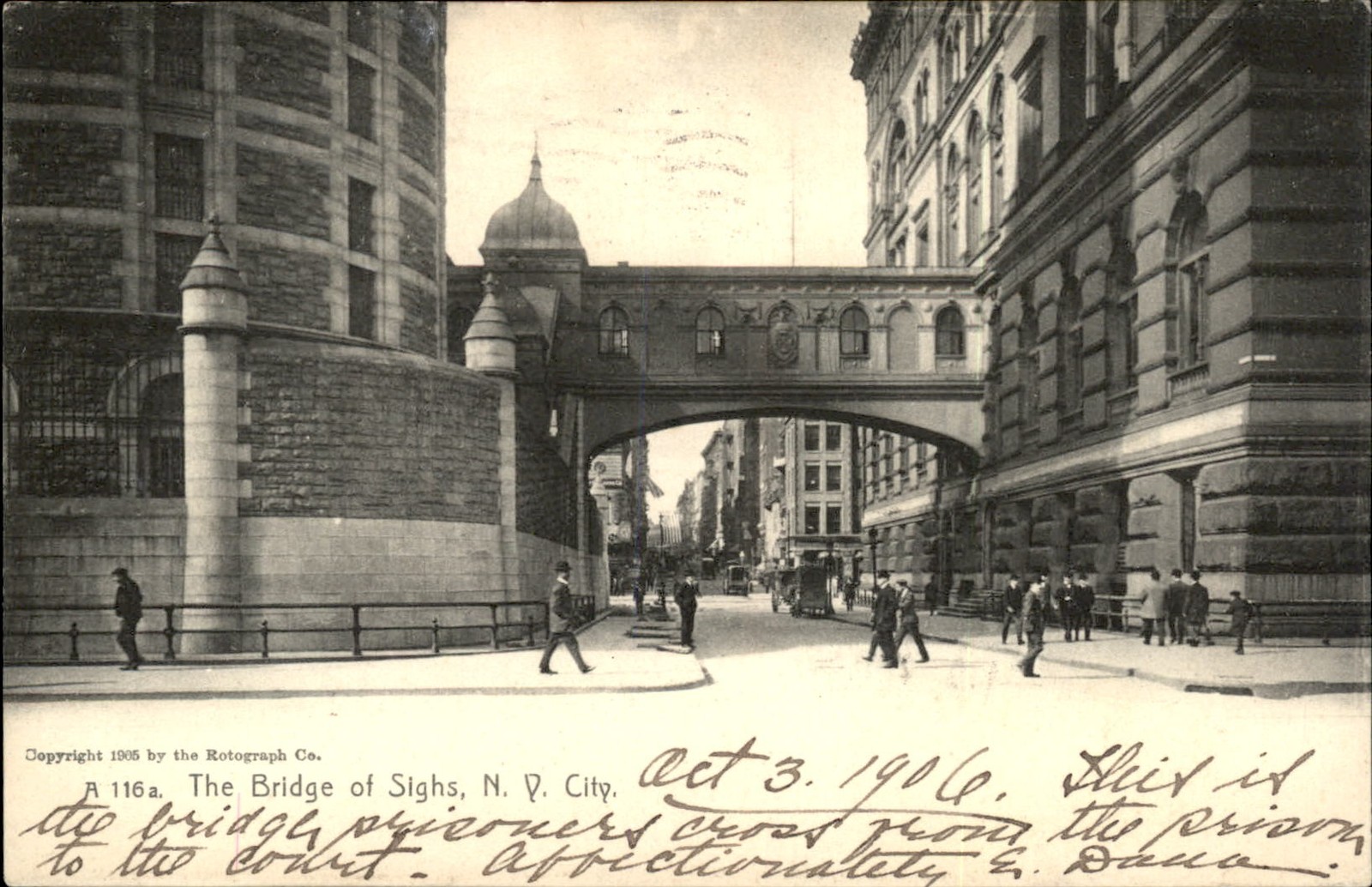 New York City New York NY Bridge of Sighs Rotograph Co. c1905 Vintage Postcard