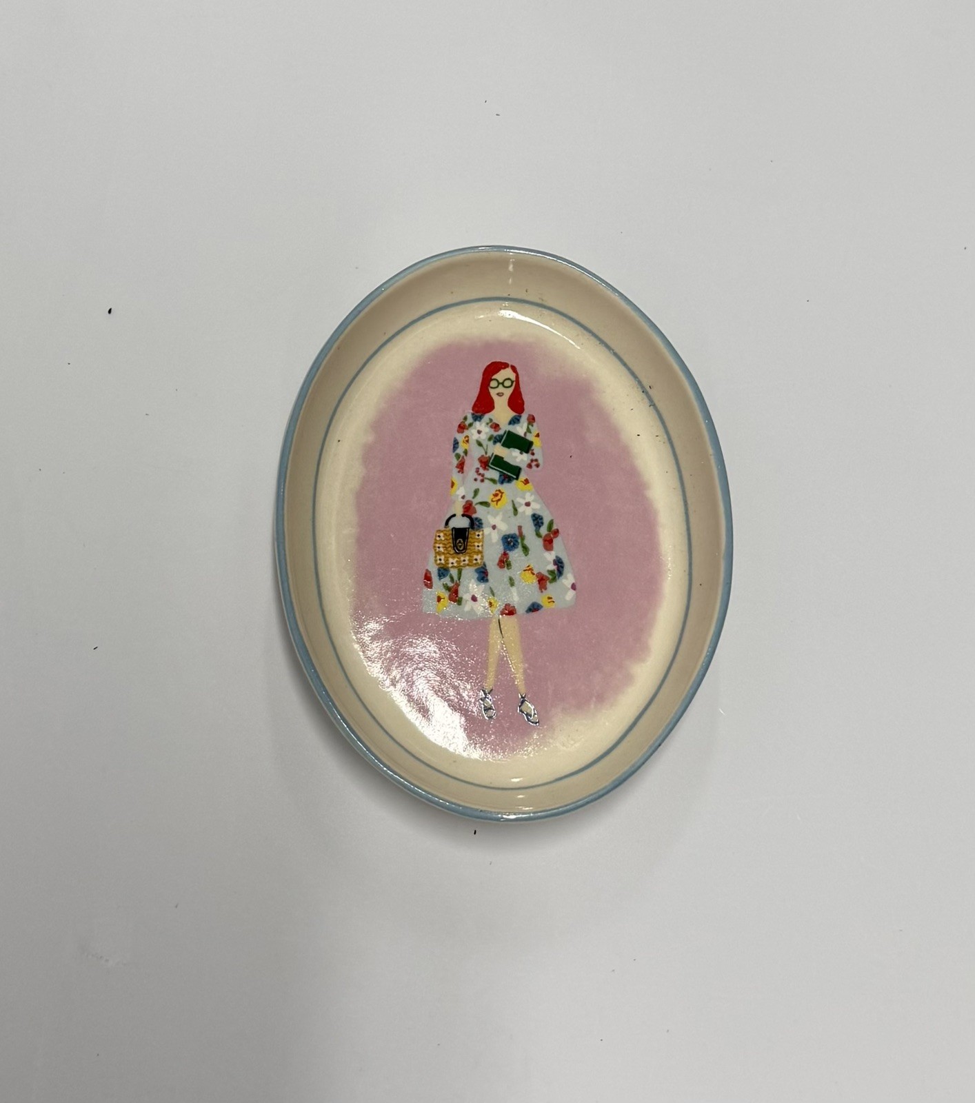 ANTHROPOLOGIE TRINKET DISH JEWELRY RING TRAY ART STONEWARE NEW YORK STORIES ANTHROPOLOGIE TRINKET DISH JEWELRY RING TRAY ART STONEWARE NEW YORK STORIES