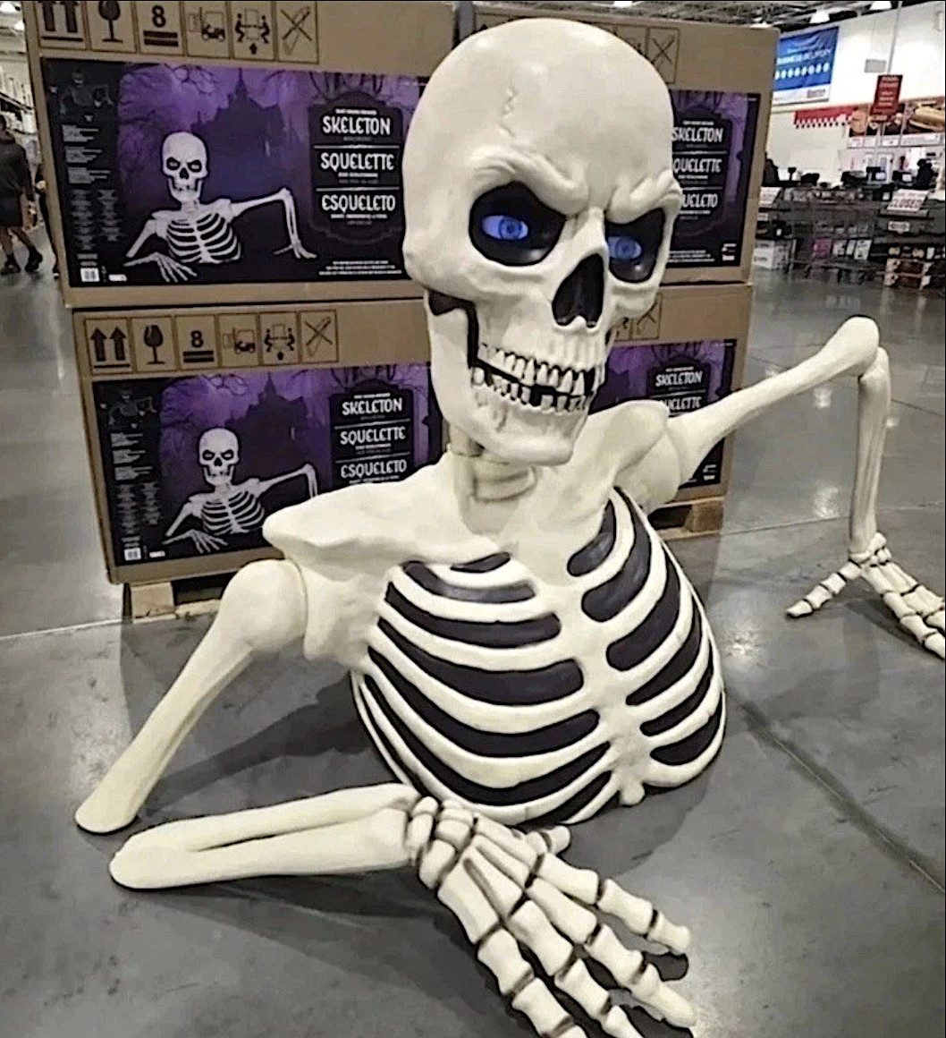 Costco Giant Ground Breaking Skeleton with LCD Eyes and Sound 