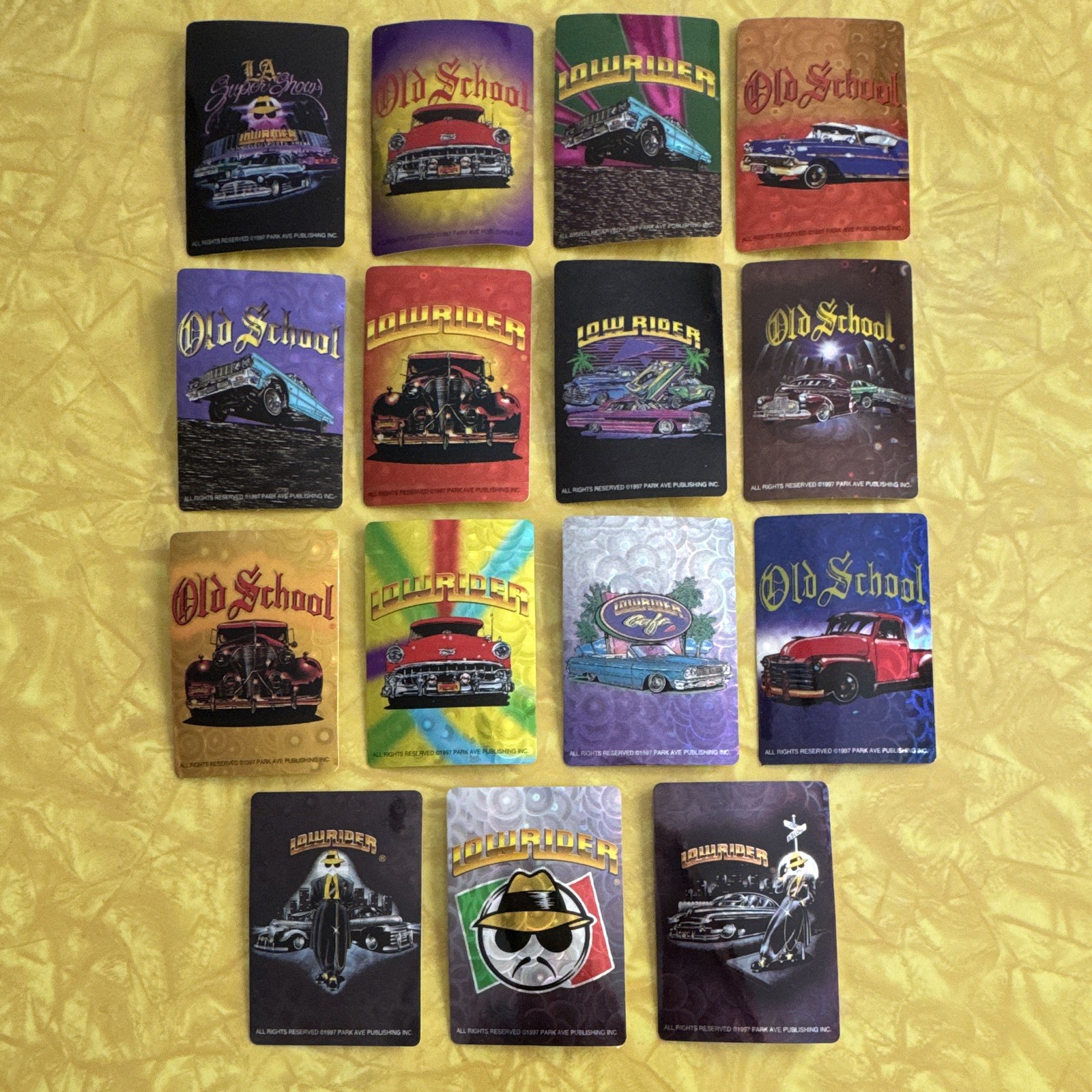 VTG 1997 Park Ave Lowrider Full Set 15 Prism Stickers Incl. 2RARE Zootsuit New