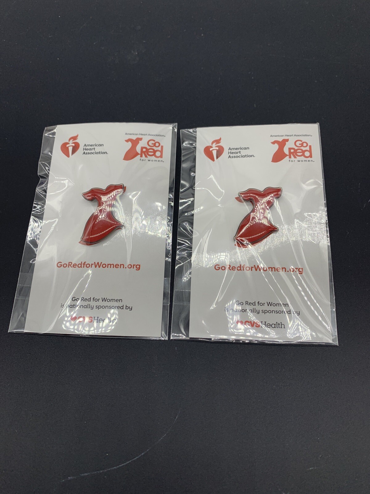 Go Red For Women American Heart Association Dress Campaign Pin 2x qty