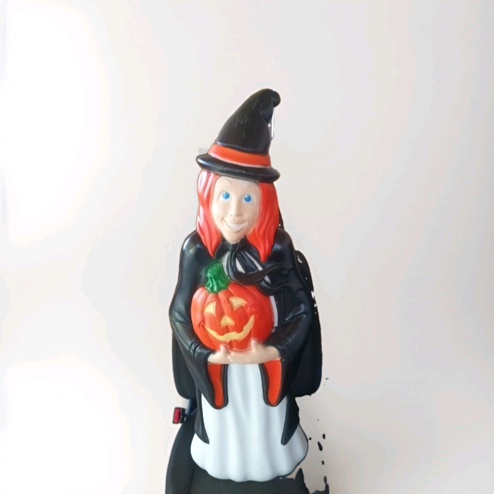 Vintage Grand Venture Witch Blowmold Pumpkin Rare Purple Redhead Halloween USA