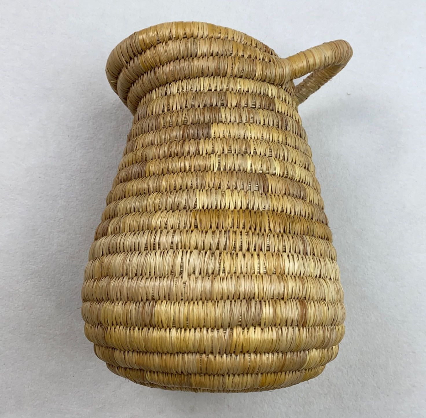 VTG Handcrafted Bahamian Woven Large Jug Artisanal Natural Textures Earthy Tones