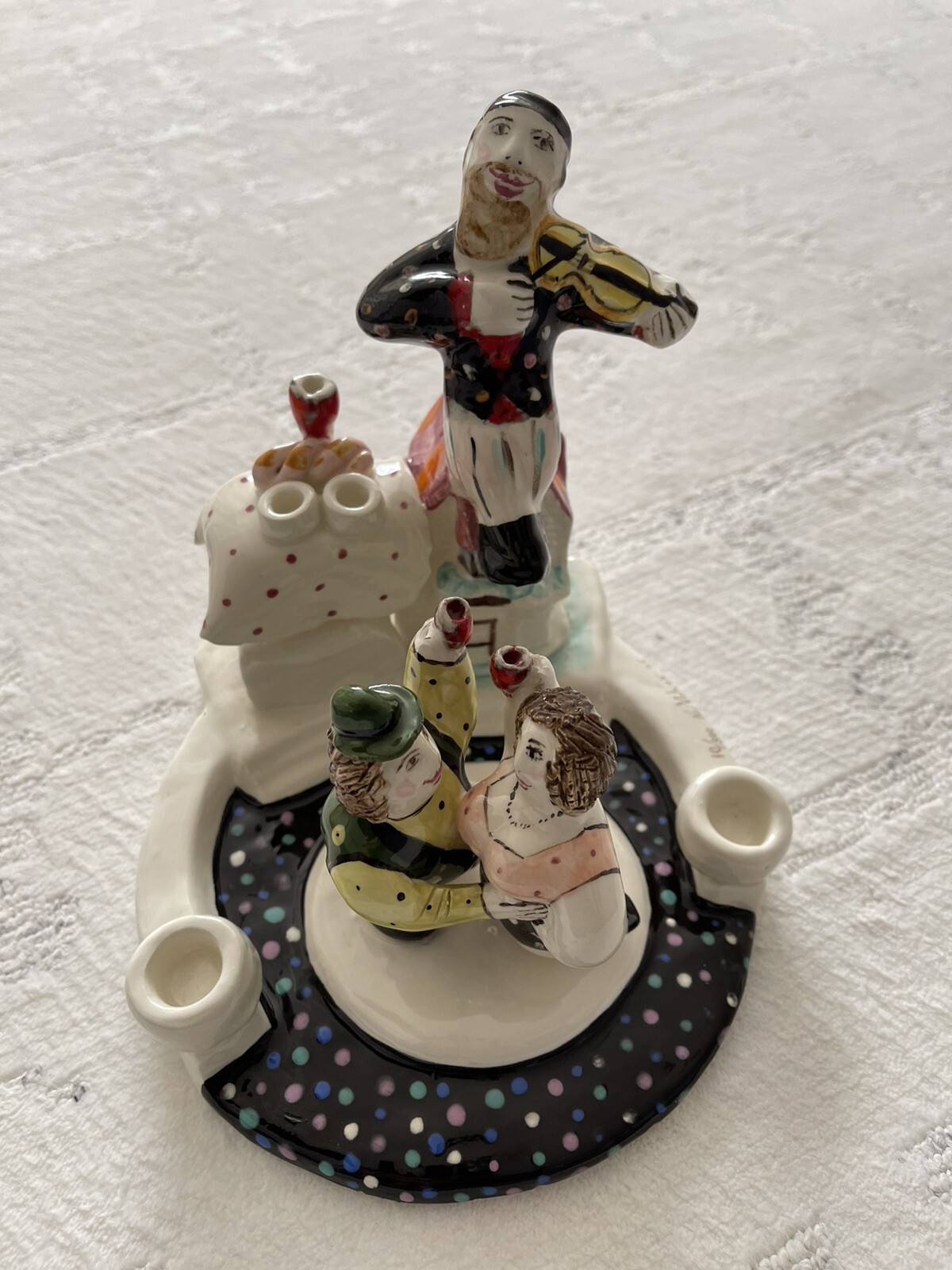 NOI VOLKOV Russian American Artist Porcelain Sculpture Shabbat Candle Holder NOI VOLKOV Russian American Artist Porcelain Sculpture Shabbat Candle Holder