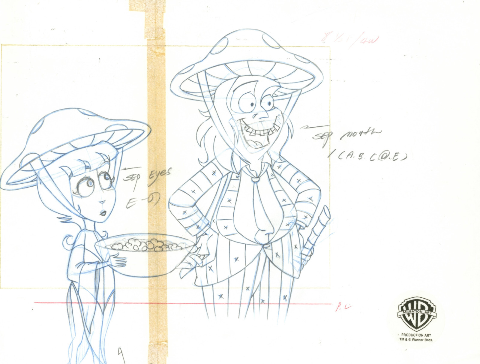 Beetlejuice The Animated Series-Original Prod Drawing-Lydia Deetz/Beetlejuice