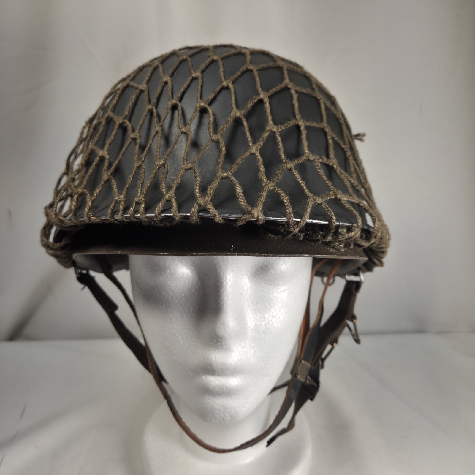 VTG 1971 Austrian M1 Complete Combat Helmet Set U-SCH 71 Shell Liner Camo Net