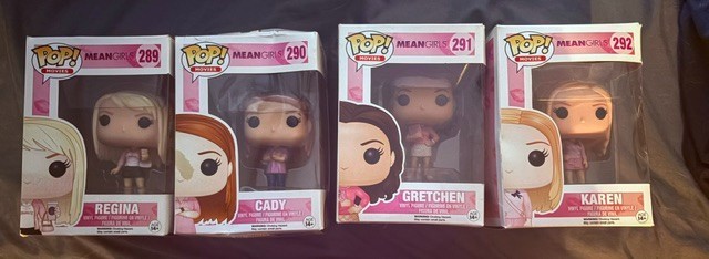 Funko Pop Movies Mean Girls Set of 4 Karen Regina Gretchen Cady 289-292 Vaulted