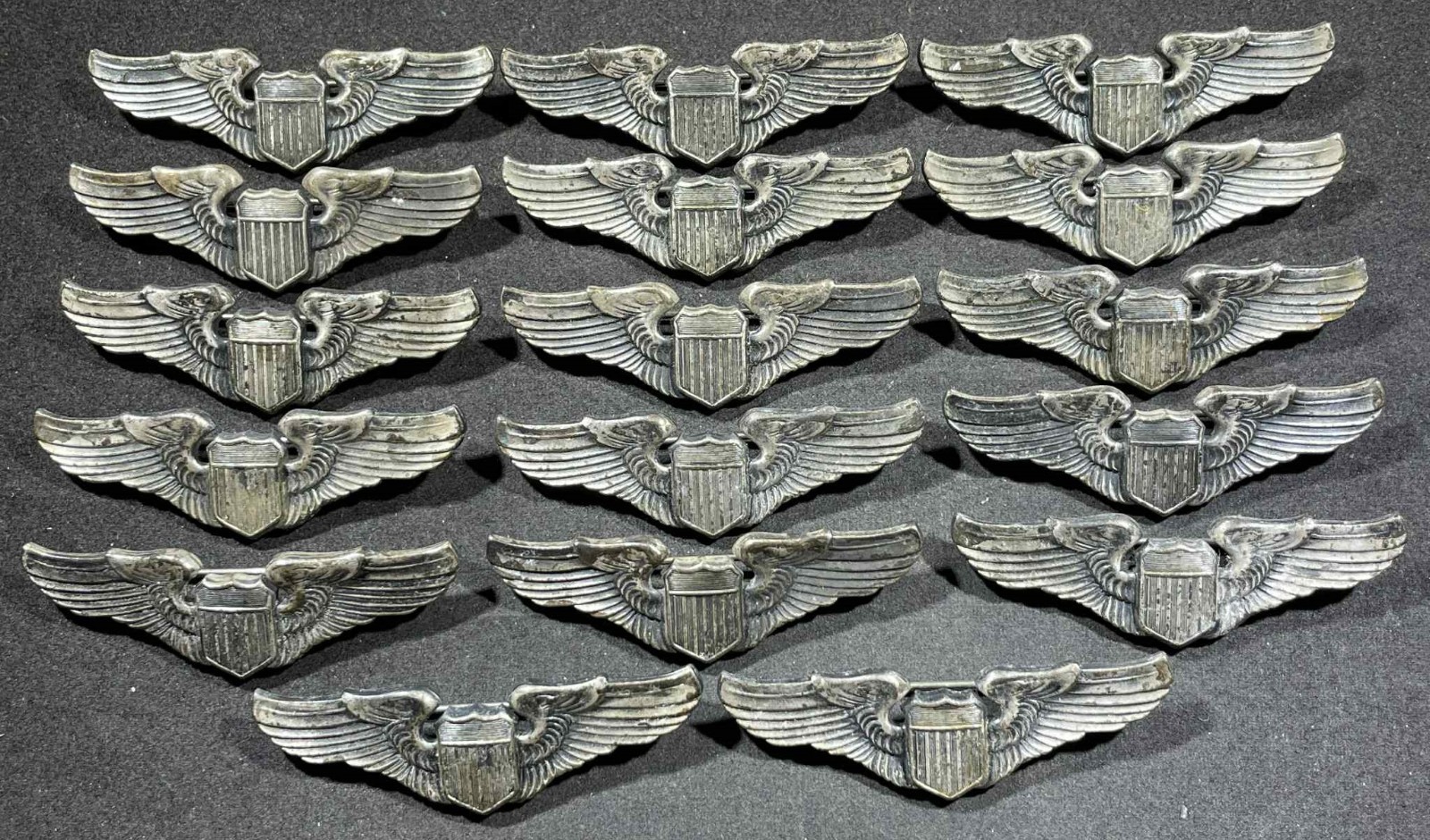 ONE WW2 WWII US Army Air Force USAAF STERLING Air Crew Pilot Wings 2