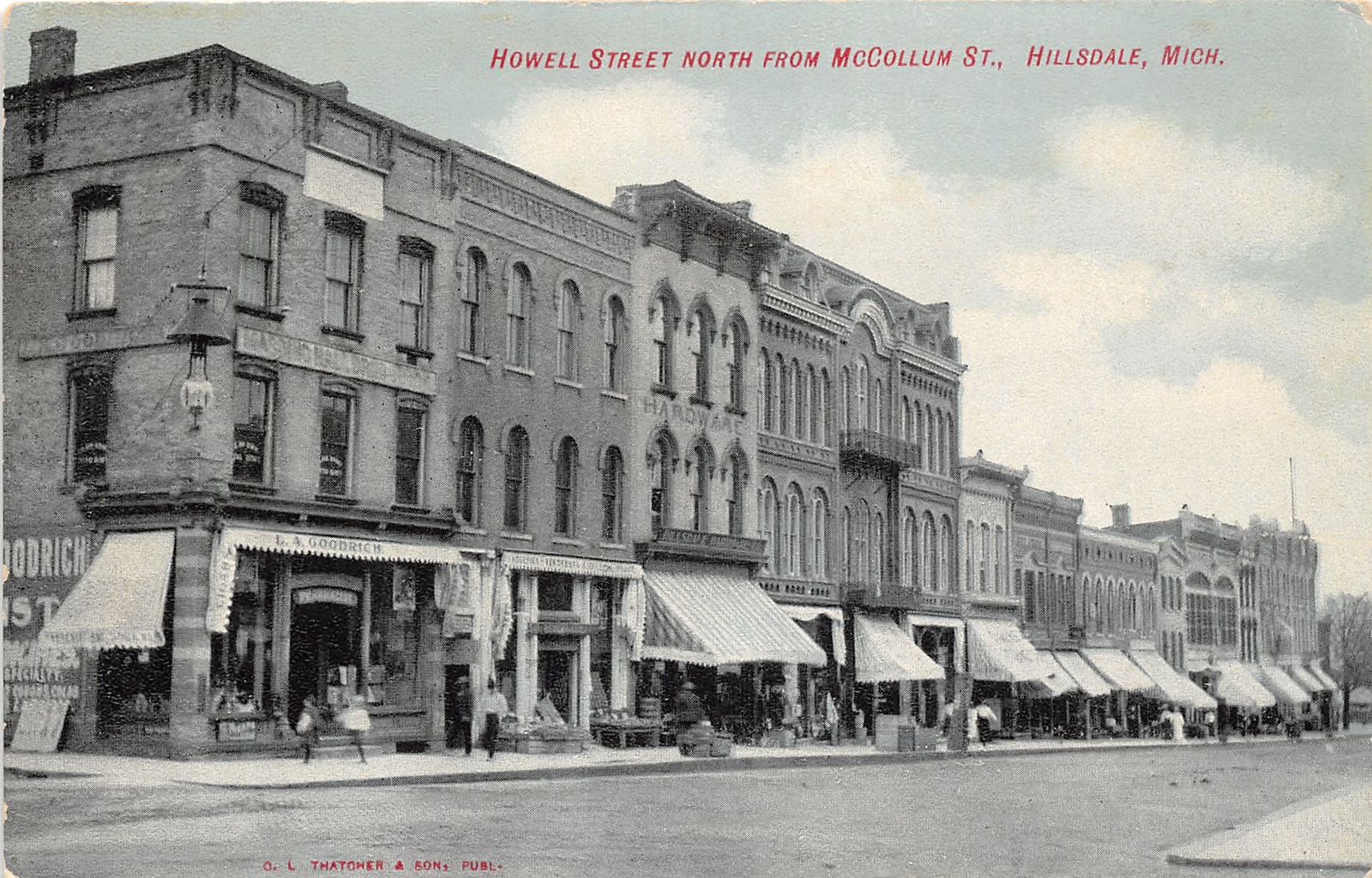 J71/ Hillsdale Michigan Postcard c1910 Howell Street Stores McCollum 190 J71/ Hillsdale Michigan Postcard c1910 Howell Street Stores McCollum 190