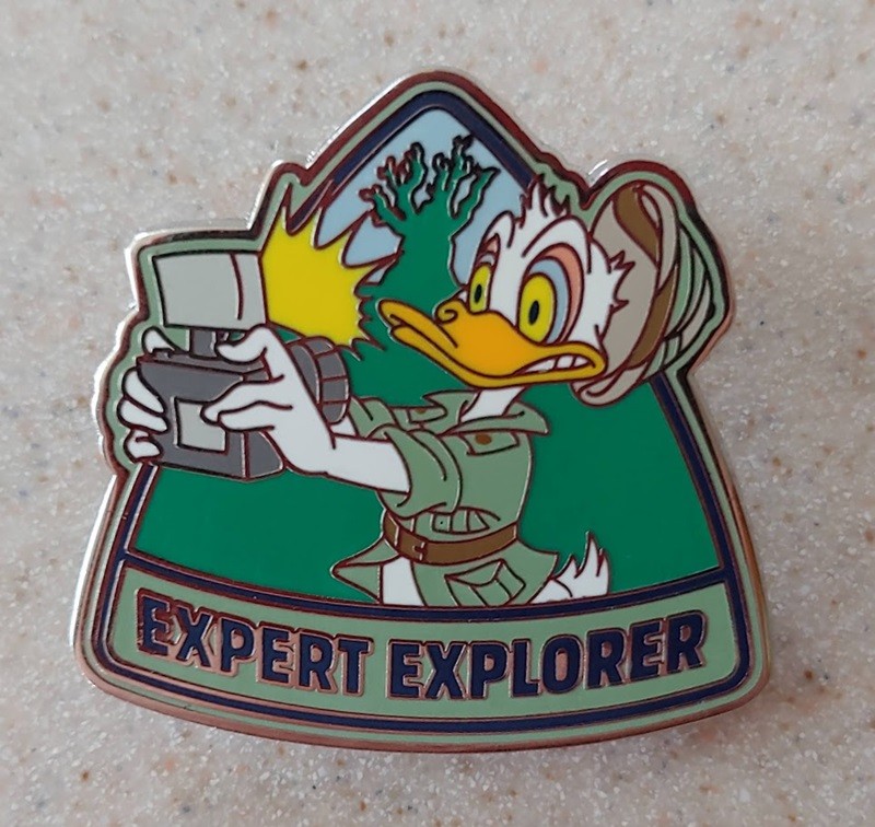 Disney Pin Donald Duck Expert Explorer Animal Kingdom Safari Squad taking selfie
