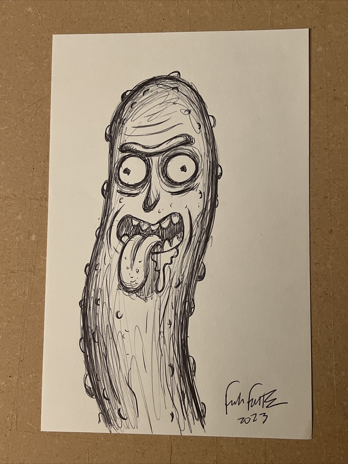 Pickle Rick  By Frank Forte Rick and Morty Original Art Copic Marker Drawing