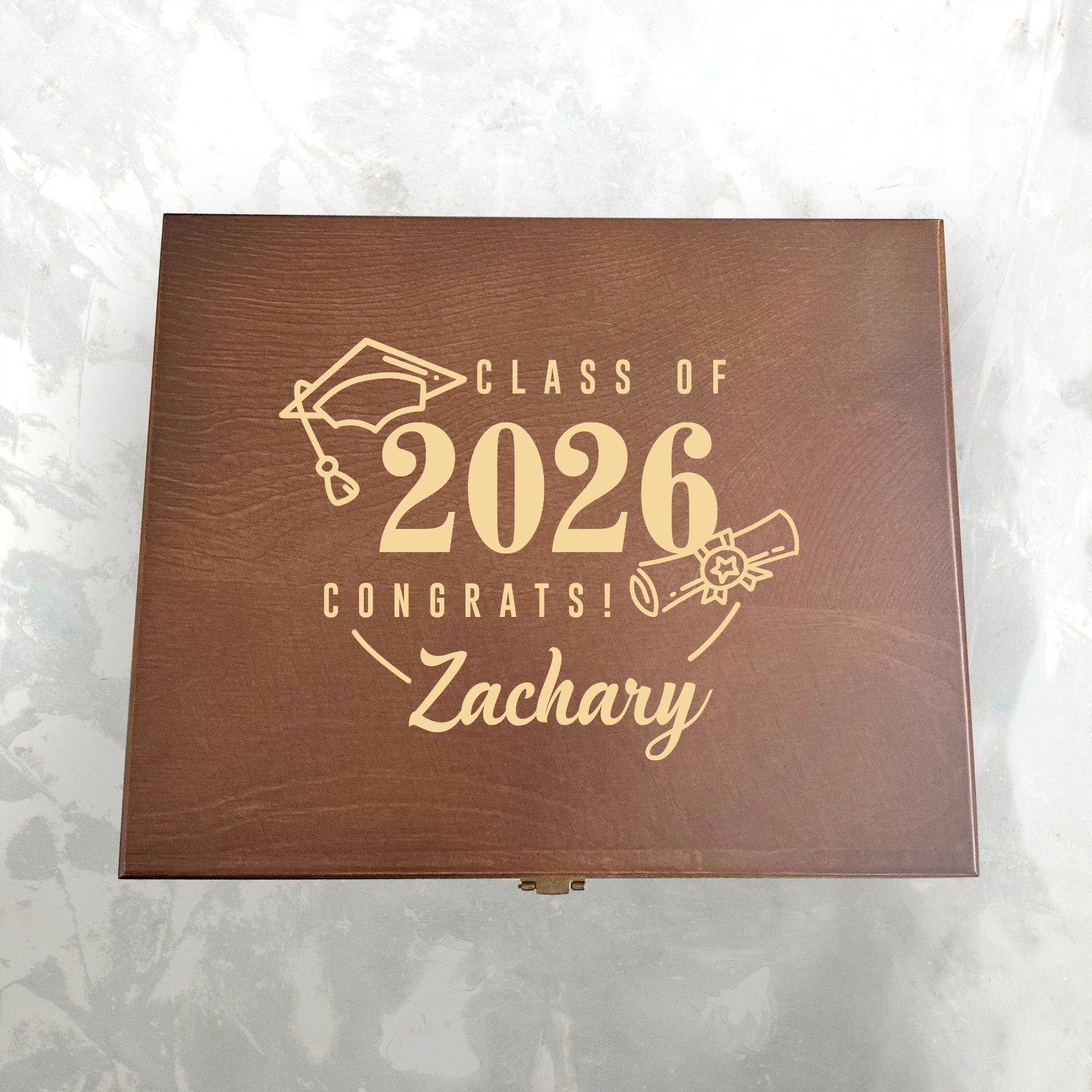 Personalized Graduation Memory Box Custom Keepsake Gift Class of 2026