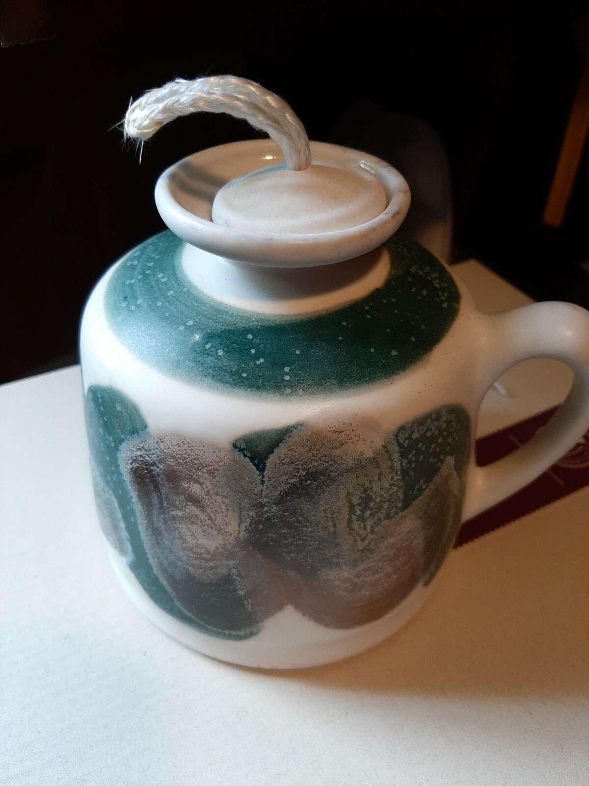 Pottery Ceramic new Handmade Oil Lamp Wick Glazed 6\