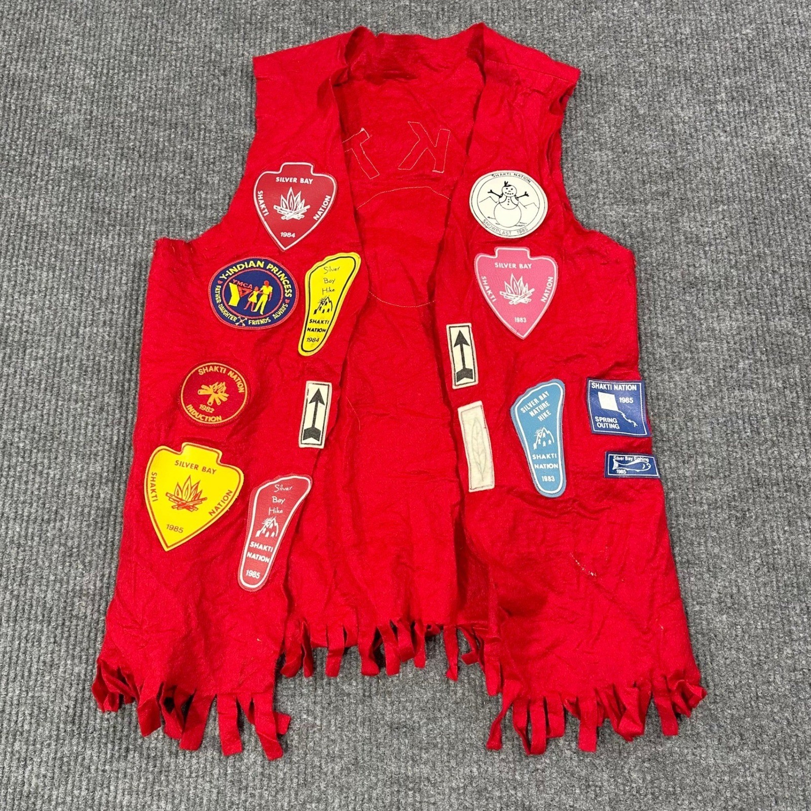 Vintage YMCA Indian Princess Vest Adult Large Patches Shakti Nation Guide 80s