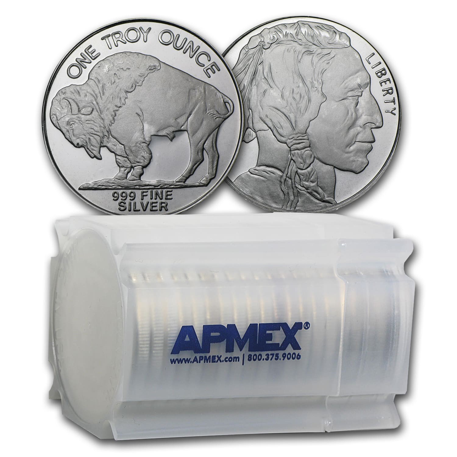 1 oz Silver Round Buffalo (Tube of 10) .999 Fine Silver