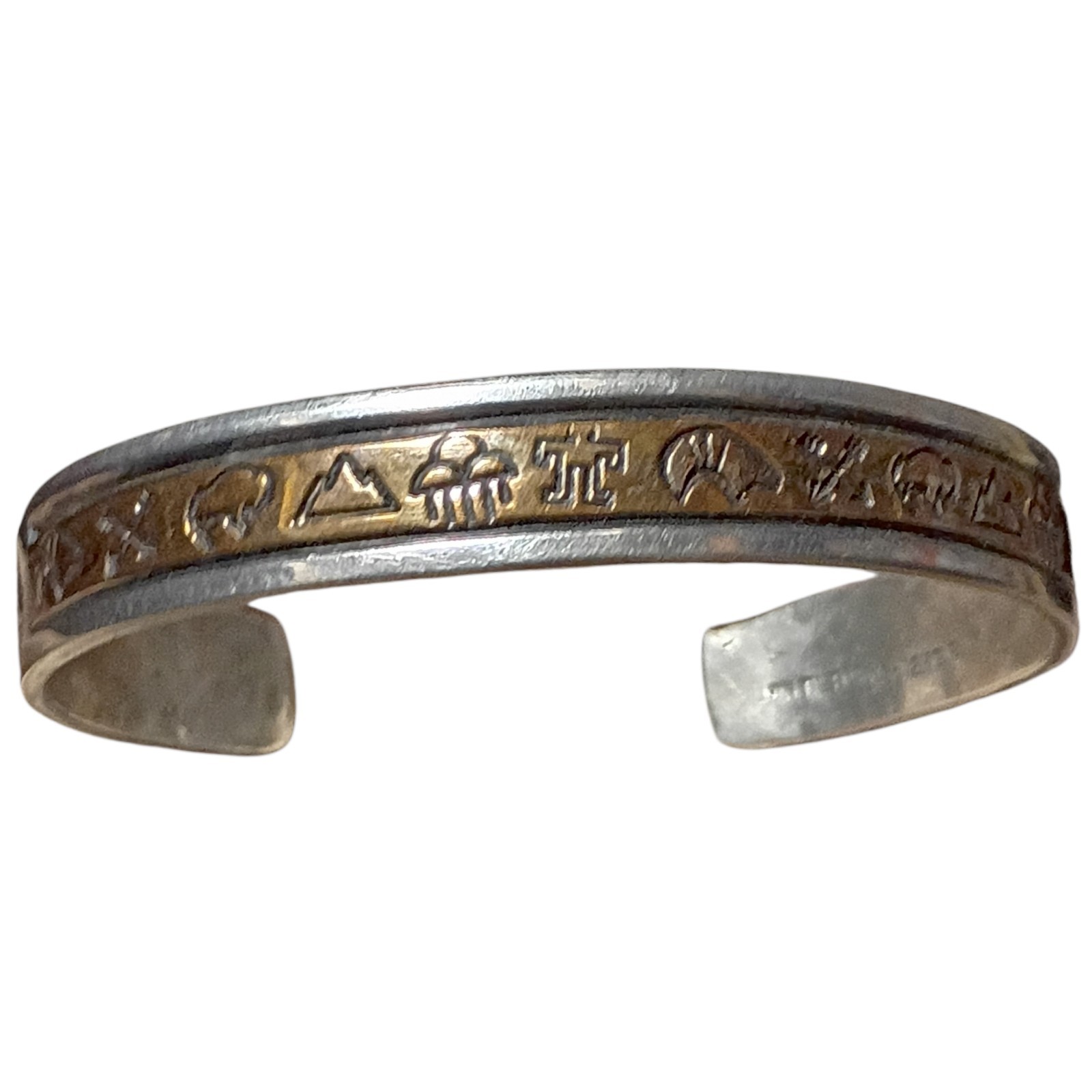 Intricate NAVAJO STERLING GOLD FILLED STAMPWORK Storyteller BRACELET Intricate NAVAJO STERLING GOLD FILLED STAMPWORK Storyteller BRACELET
