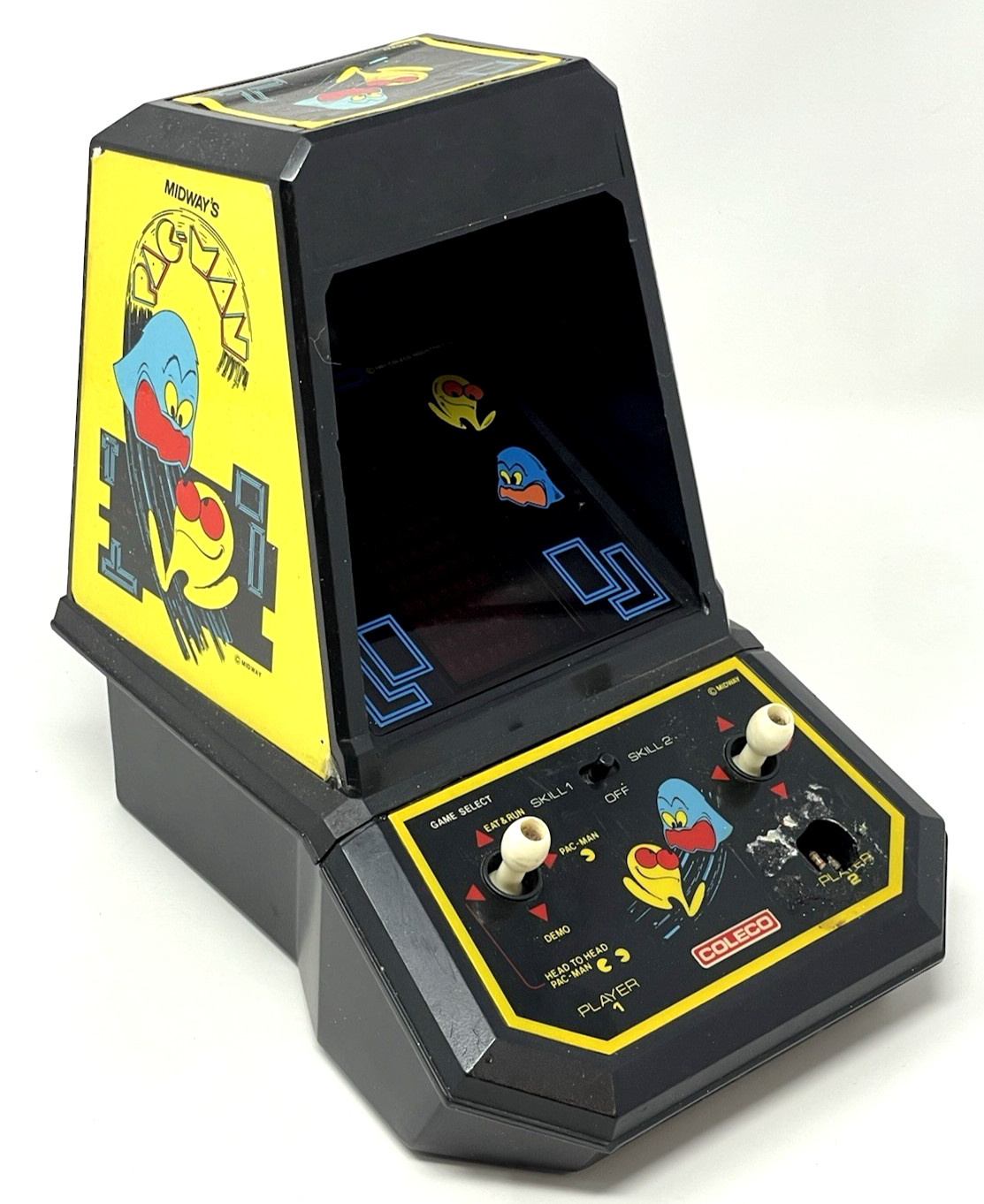 1981 Pac-Man Coleco Mini Arcade Tabletop Handheld Video Game *WORKS BUT READ*