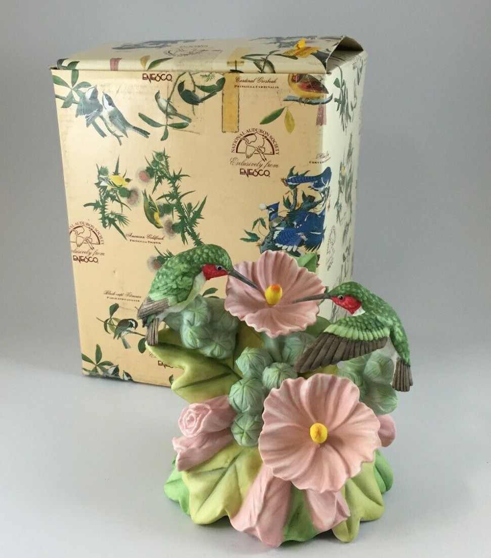 Enesco National Audubon Society Porcelain Musical Anna's Hummingbird 117072 NEW