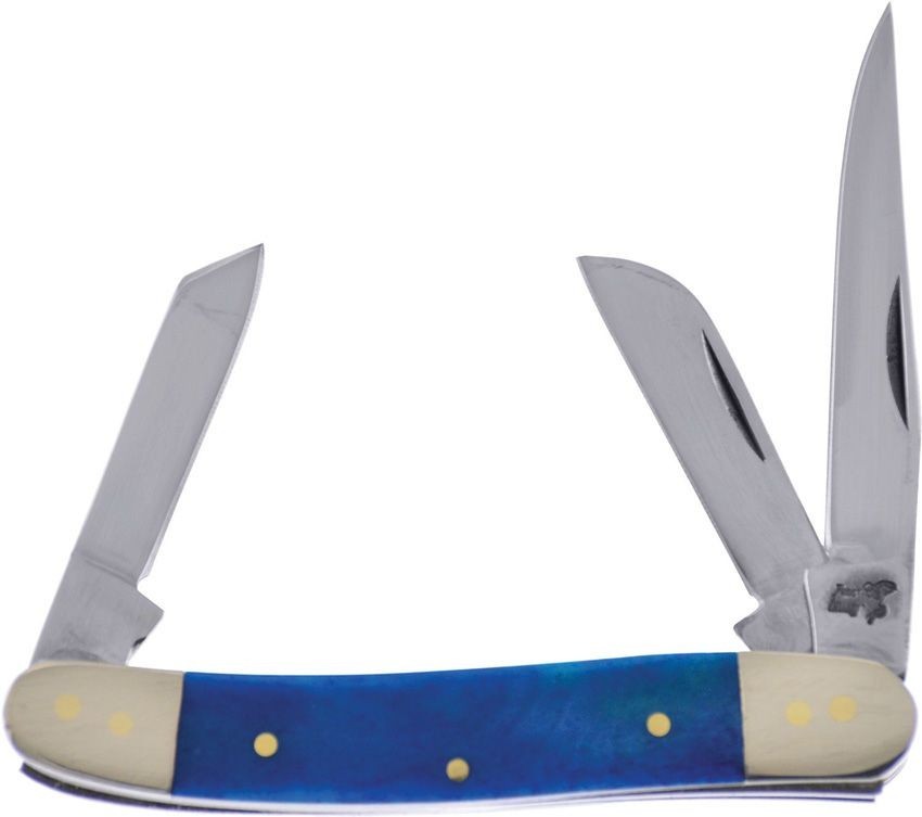 Frost Cutlery Range Rider Cancun Blue Smooth Bone Handle Pocket Knife 3 Blades