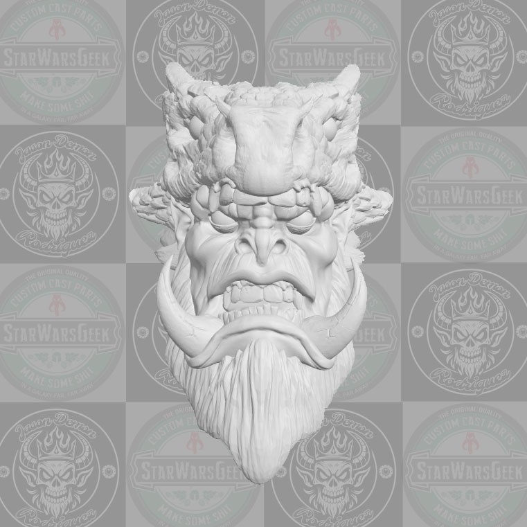 Ballazel the Bone Breaker Orc custom head sculpt for 1:6 1:12 1:18 1:10 figures