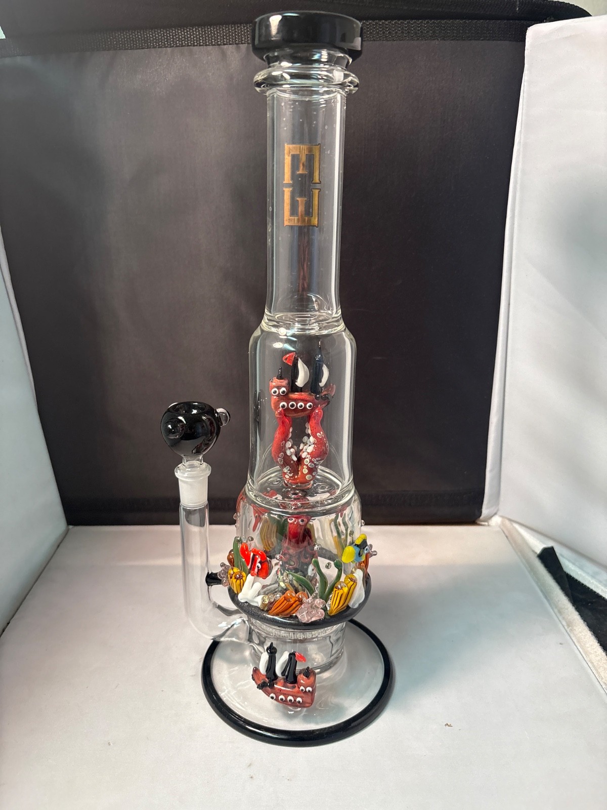 EMPIRE Glass WORKS  Water Pipe Bong  Glass Tobacco Pipe WITH DESIGN AND PERK 14