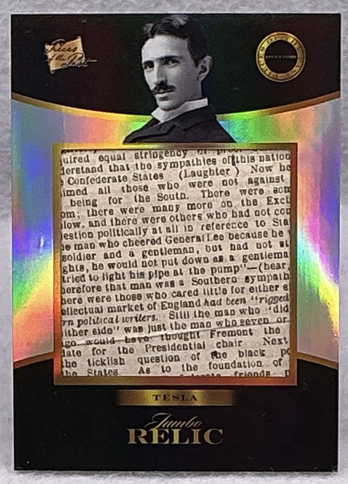 2025 Pieces Of The Past Nikola Tesla Vintage Jumbo Stock Certificate Relic