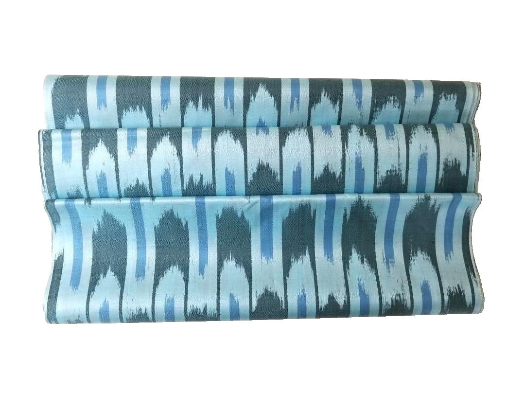 UZBEK IKAT SHOI SILK FABRIC-FINE & DELICATE-100% SILK - TOP QUALITY FABRIC