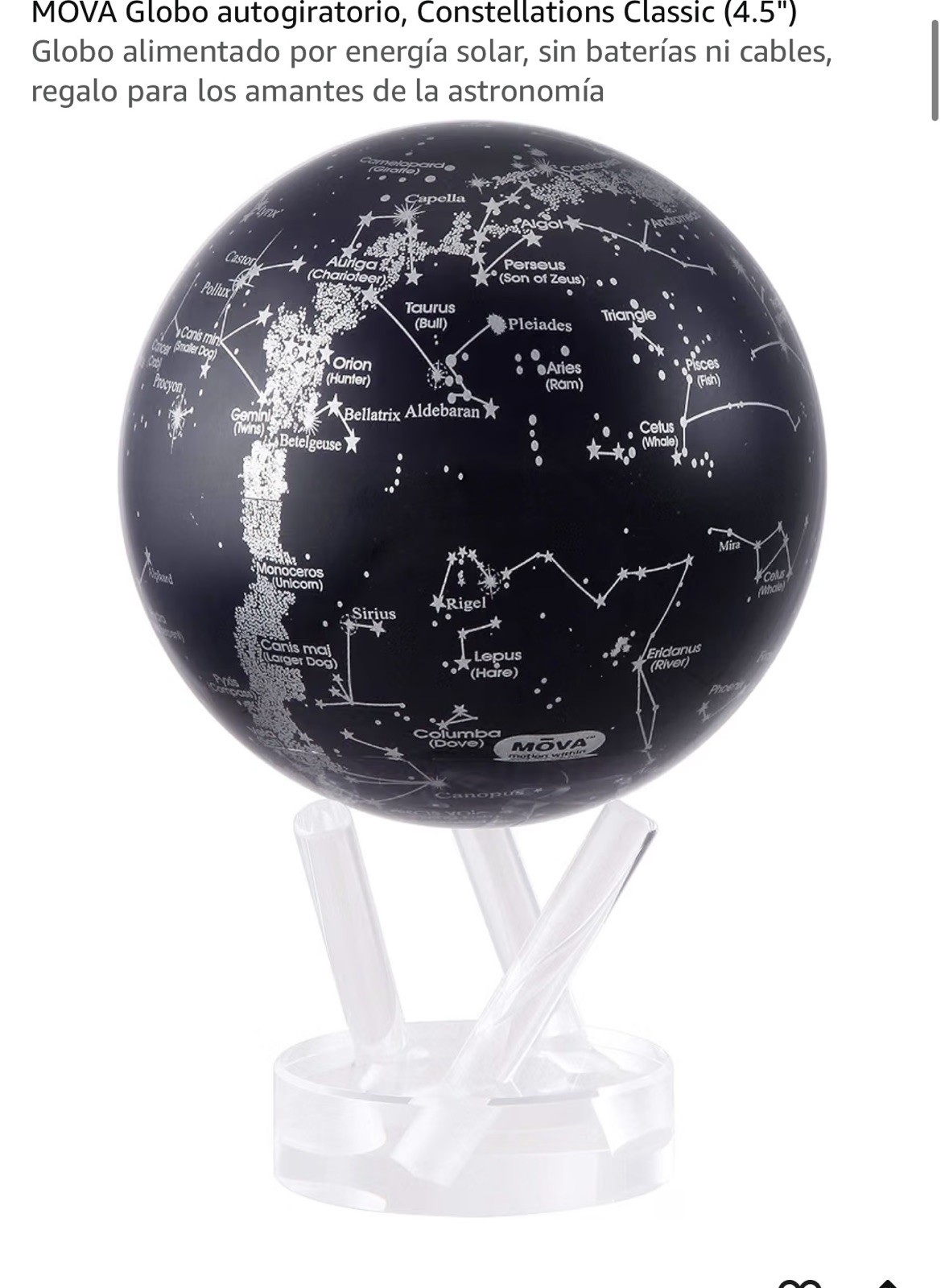 MOVA Globe - A fascinating globe that spins with light - 4.5 inches (11.4 cm)