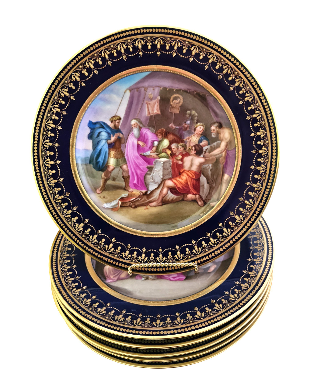 Royal Vienna Style Austria Plate for Alexander & Oviatt- 1915s(sold by plate)