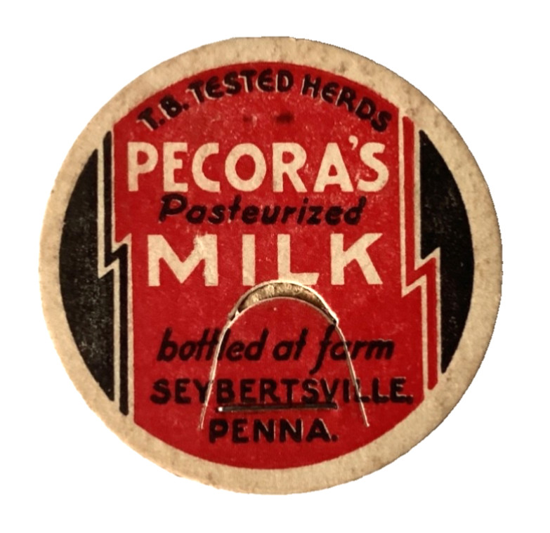 PECORA'S FARM  MILK  SEYBERTSVILLE  PENNSYLVANIA  PA  MILK BOTTLE CAPS